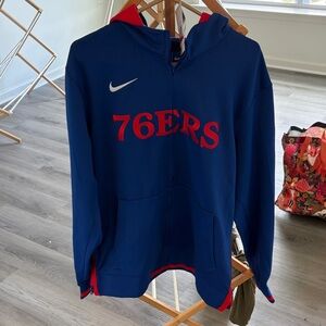 Nike Blue and Red 76ers Hoodie
